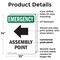 Signmission Assembly Point (Left Arrow) With Symbol, 10 in W x Rectangle, Plastic OS-2PACK-EM-P-1014-V-10430 - alternate 5